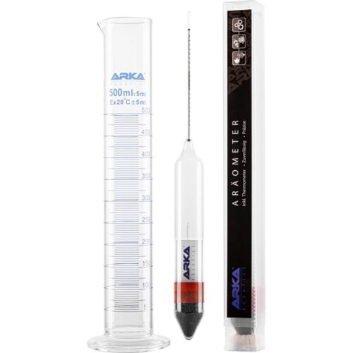 ARKA Aräometer inkl. Thermometer + Messzylinder